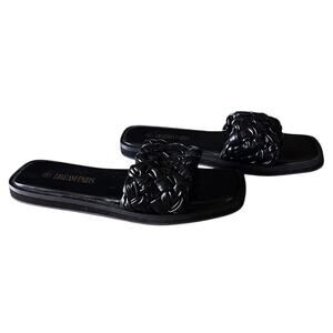 NWOB Dream Pairs Braided Strap Open Toe Flat Slide Sandals 7.5